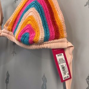 rainbow crochet bikini top